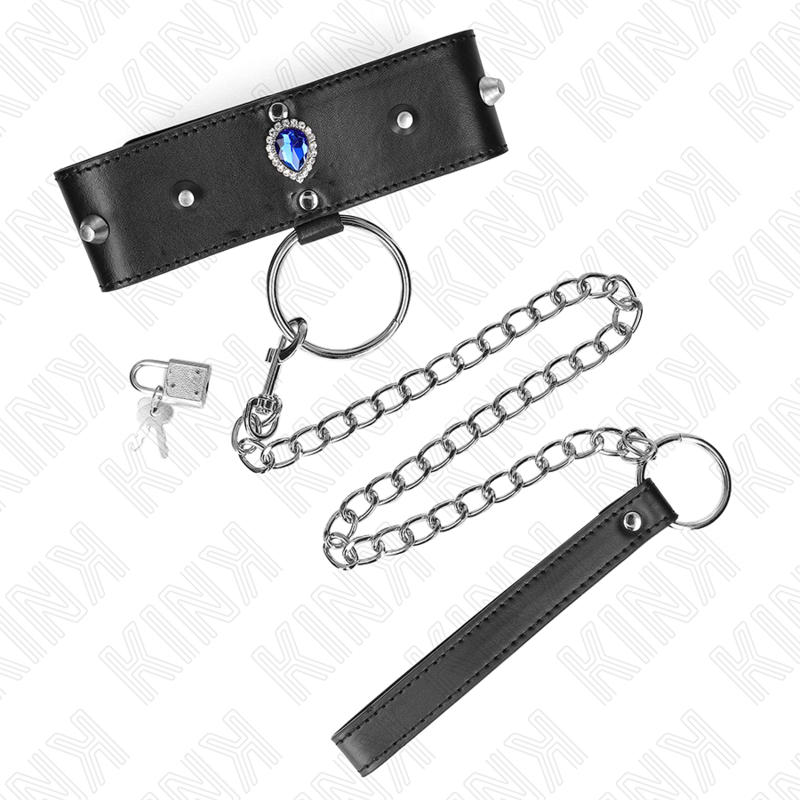 Alternative view of KINK - NECKLACE 65 CM WITH STRAP WITH BLUE DIAMONDS ADJUSTABLE 36-43 CM X 5 CM