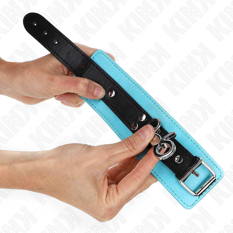 Alternative view of KINK - PREMIUM LOCKABLE WRIST RESTRAINTS BLACK / BLUE ADJUSTABLE 21-28 CM X 5.5 CM