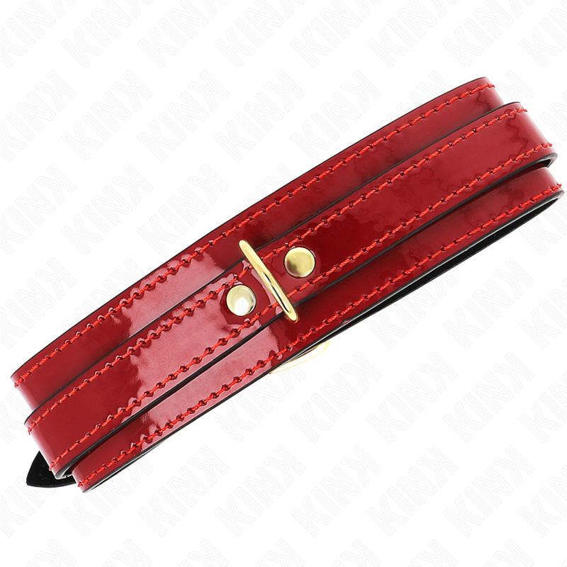 Alternative view of KINK - WINE RED ADJUSTABLE NECKLACE WITH GOLDEN DETAILS 29-42.5 CM X 4 CM