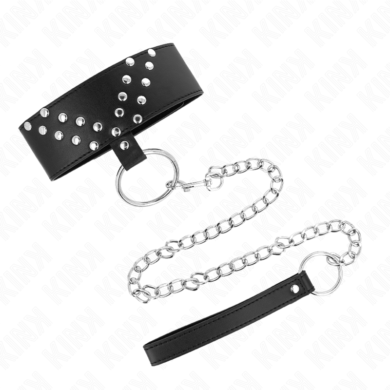 Alternative view of KINK - NECKLACE WITH BELT 65 CM WITH V RIVET ADJUSTABLE 36-43 CM X 5 CM