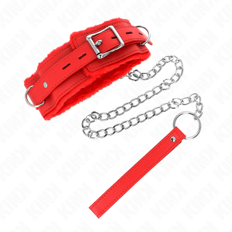 Alternative view of KINK - COLLAR WITH LEASH 65 CM WITH RESTRICTIONS RED 36-42 CM X 5.5 CM