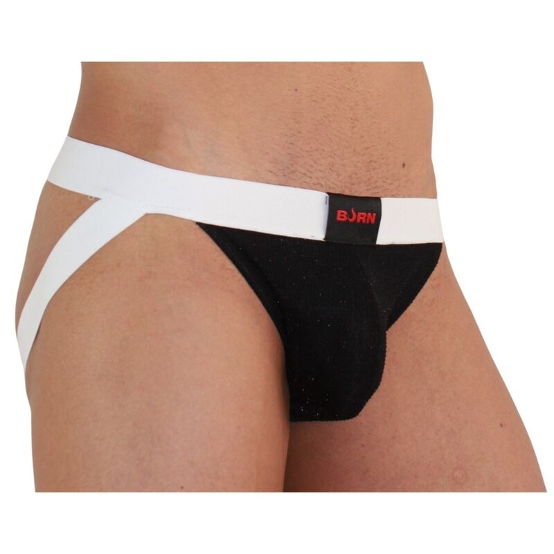 Alternative view of BURN - 004 JOCK SHINY BLACK / WHITE S