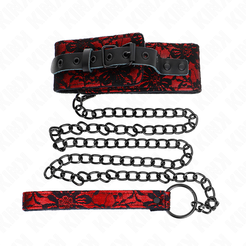 Alternative view of KINK - LACE NECKLACE WITH BELT WITH REAL LEATHER BELT 105 CM / 44 X 5.5 CM