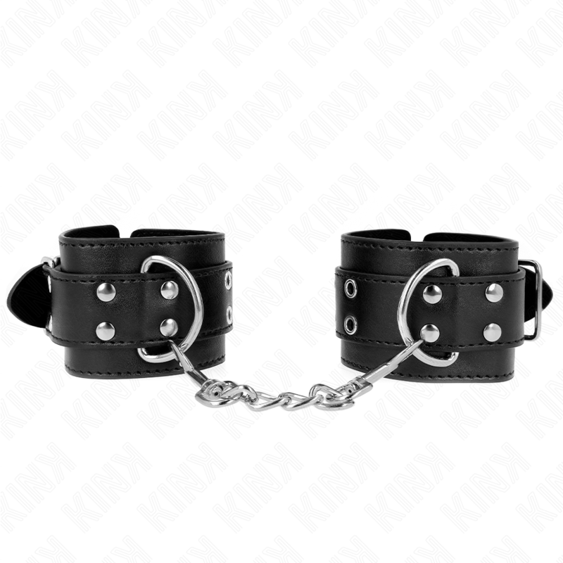 Alternative view of KINK - DOUBLE BUCKLE WRIST RESTRAINTS BLACK ADJUSTABLE 19-26 CM