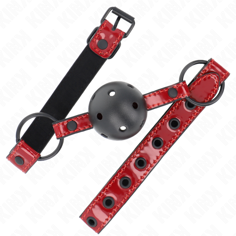 Alternative view of KINK - SHINY LEATHERETTE BALL 4.5 CM GAG 63.5 X 2 CM ADJUSTABLE 41 X 59 CM