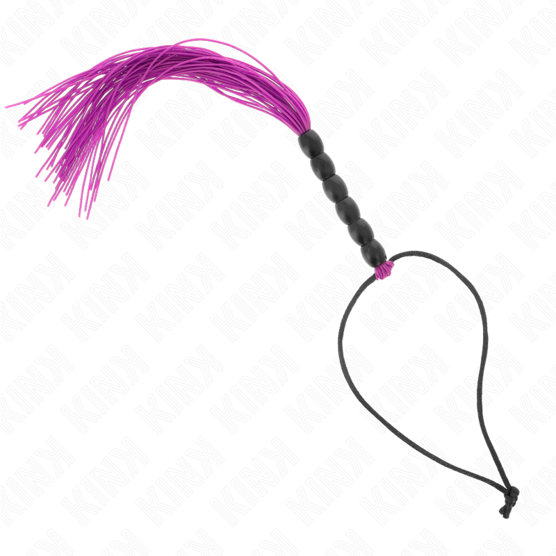 Alternative view of KINK - MINI SILICONE WHIP WITH 6 PURPLE BEADS 26 CM
