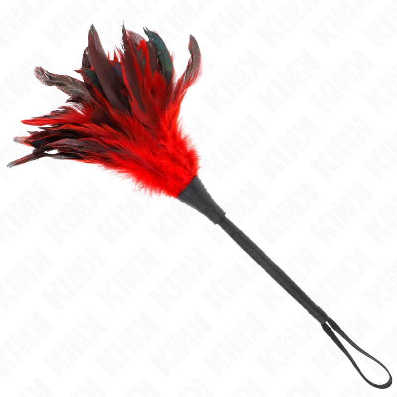 Alternative view of KINK - RED MAIDS HORN SHAPED TICKLE CHICKEN FEATHERS 36 CM