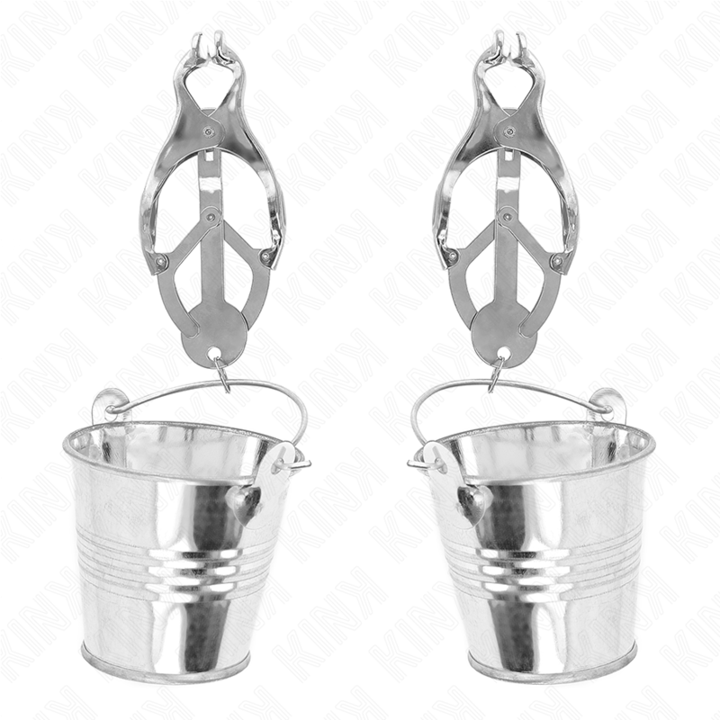 Alternative view of KINK - JAPANESE CLOVER NIPPLE CLAMPS WITH BUCKETS SILVER