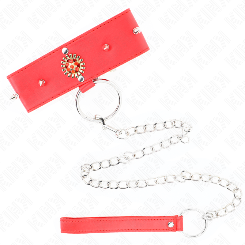 Alternative view of KINK - RED DIAMOND NECKLACE WITH BELT 65 CM AJDUSTABLE 35-51 CM X 7 CM