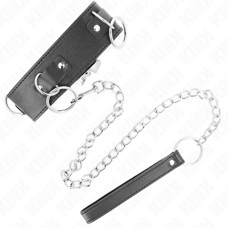 Alternative view of KINK - NECKLACE WITH LEASH 65 CM 3 RING MODEL 2 ADJUSTABLE 36-43 CM X 5 CM
