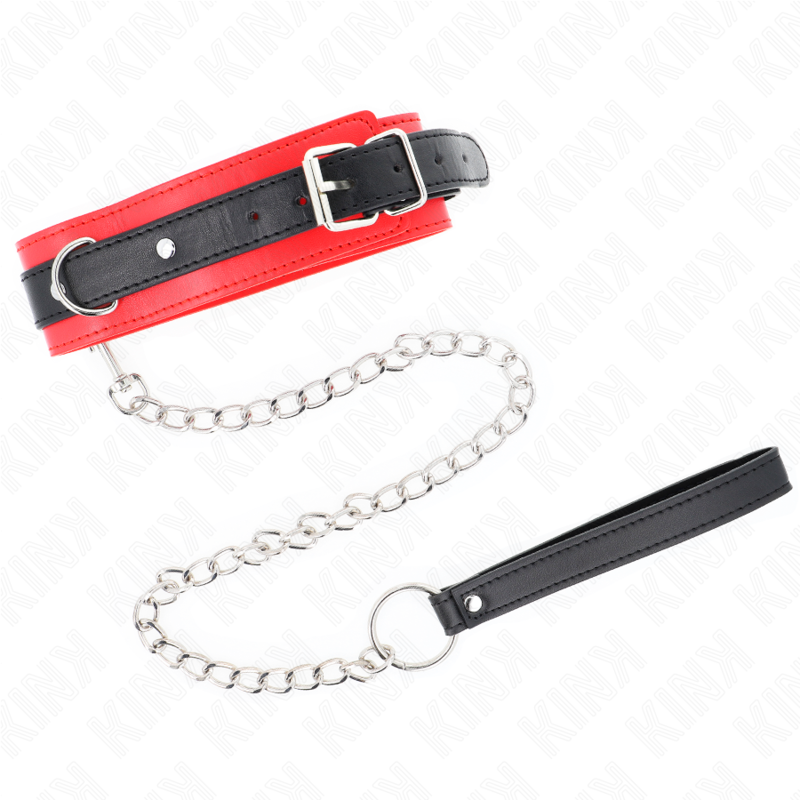 Alternative view of KINK - BASIC MODEL COLLAR WITH LEASH 65 CM MODEL 3 RED 53 X 5 CM