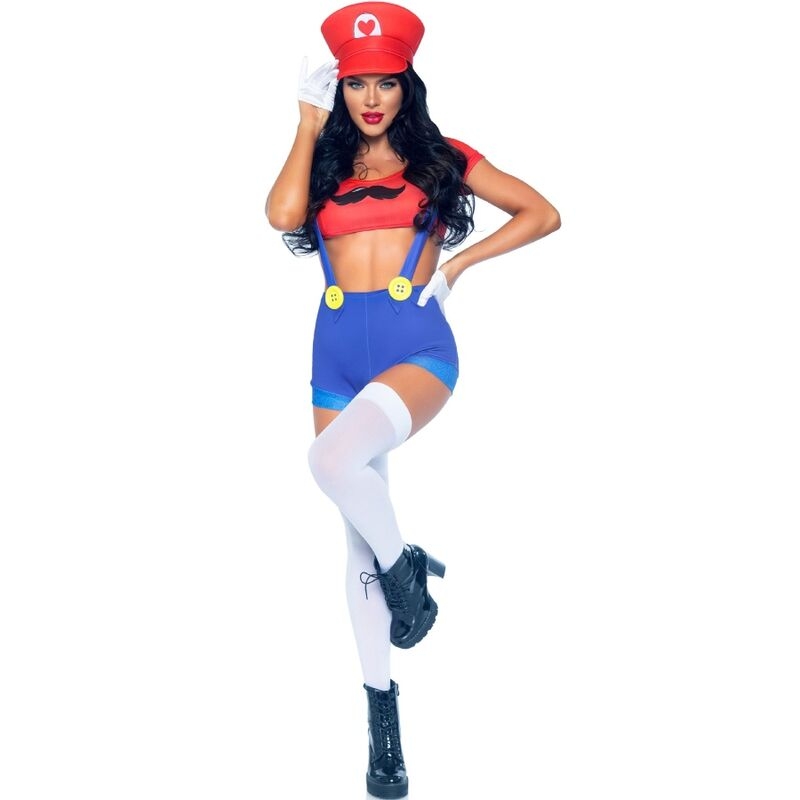 Alternative view of LEG AVENUE - SEXY COSTUME MARIO BROS RED/BLUE S
