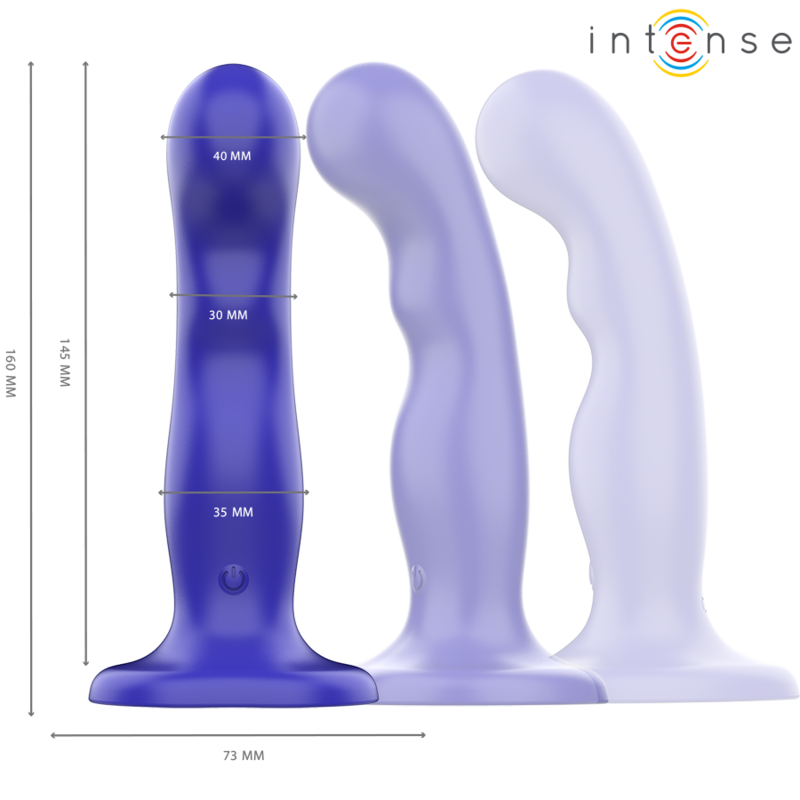 Alternative view of INTENSE - SHORTY VIBRATOR WITH SUCTION CUP BLUE REMOTE CONTROL