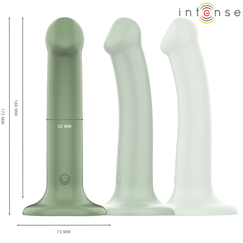 Alternative view of INTENSE - BECCA VIBRATOR WITH SUCTION CUP 10 VIBRATIONS GREEN REMOTE CONTROL