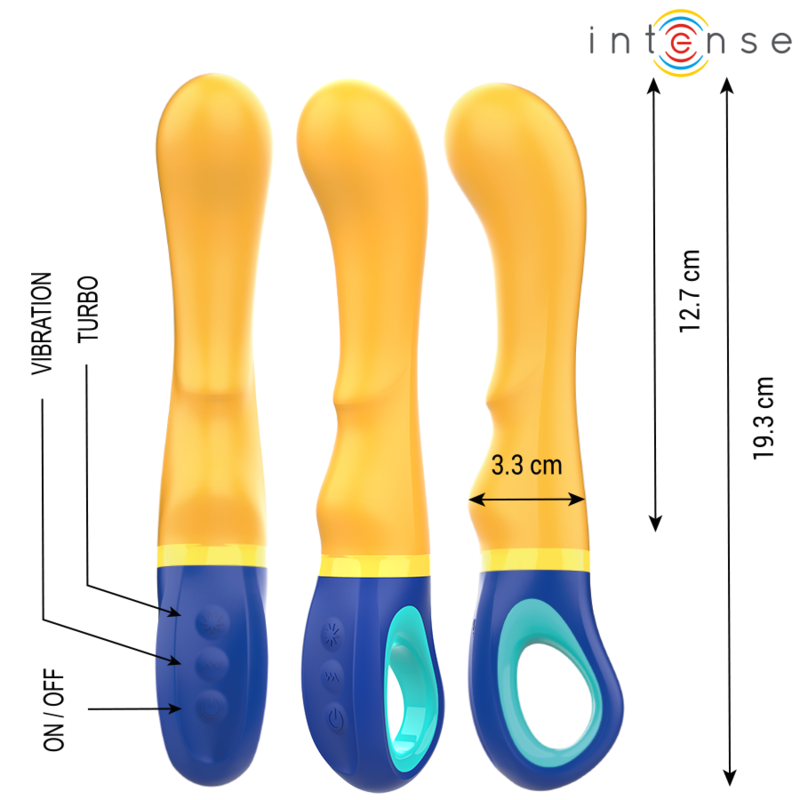 Alternative view of INTENSE - SHAGGY G-SPOT VIBRATOR YELLOW