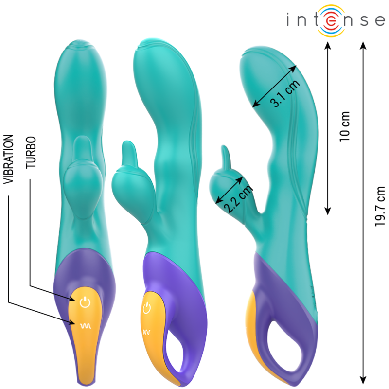 Alternative view of INTENSE - FRED RABBIT VIBRATOR BLUE
