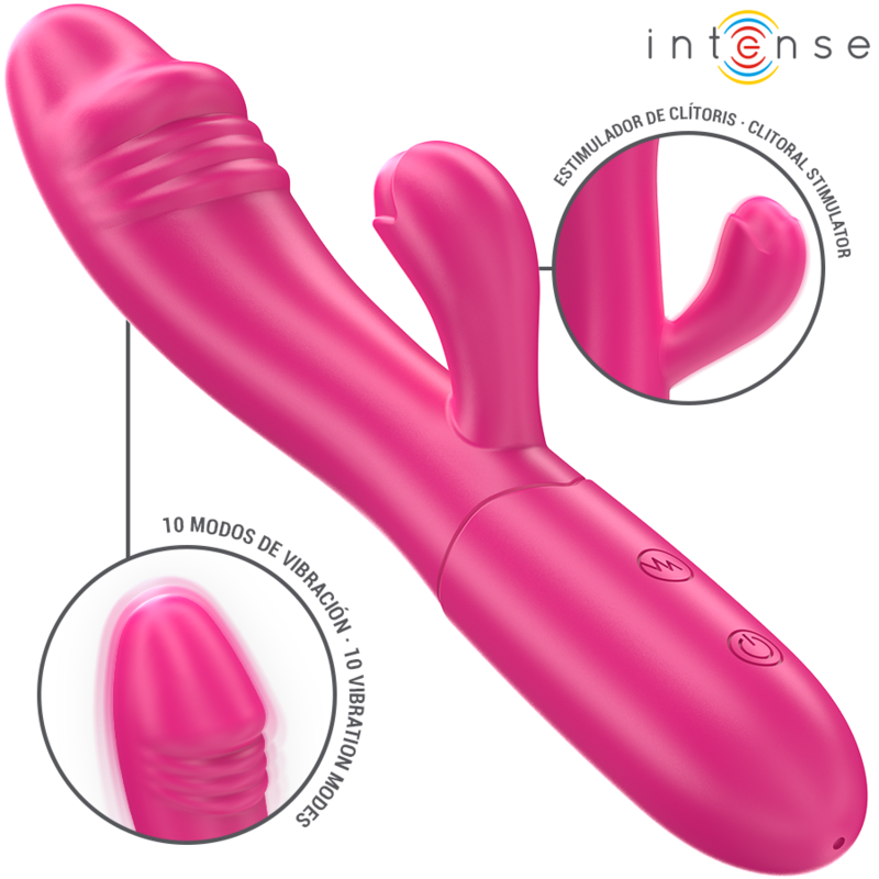 Alternative view of INTENSE - IVY FLEXIBLE VIBRATOR 10 VIBRATIONS WITH STIMULATING TONGUE PINK