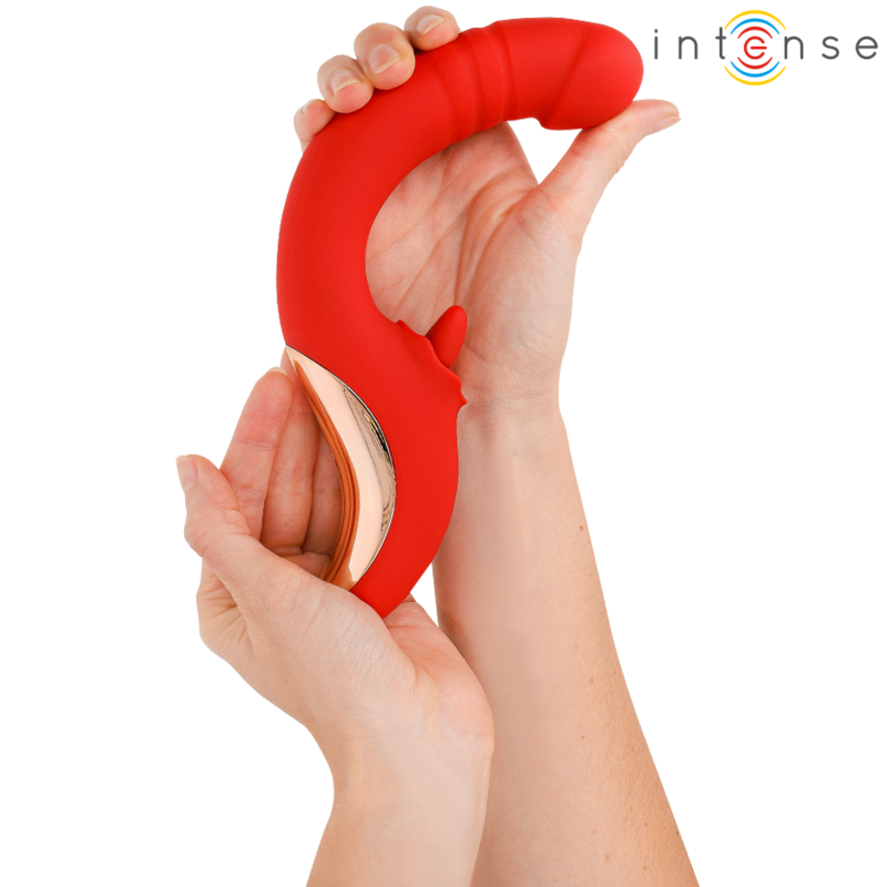 Alternative view of INTENSE - PAULINA VIBRATOR AND STIMULATOR IN U SHAPE RED