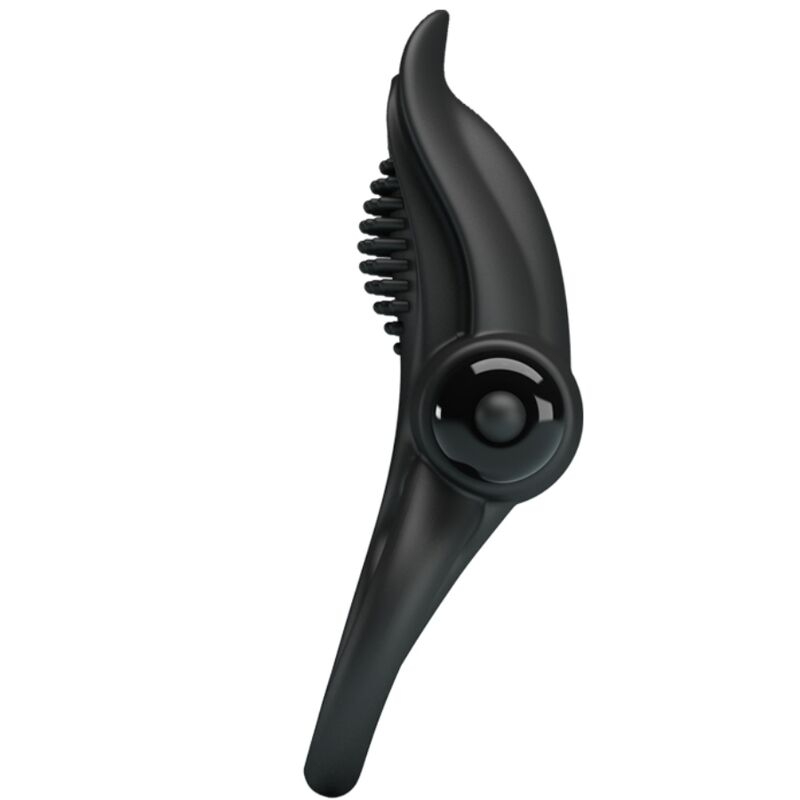 Alternative view of PRETTY LOVE - DOUBLE VIBRATING RING + CLITORIS STIMULATOR 10 VIBRATIONS BLACK