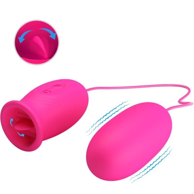 Alternative view of PRETTY LOVE - DAISY VIBRATING EGG + CLITORIS STIMULATING TONGUE PINK