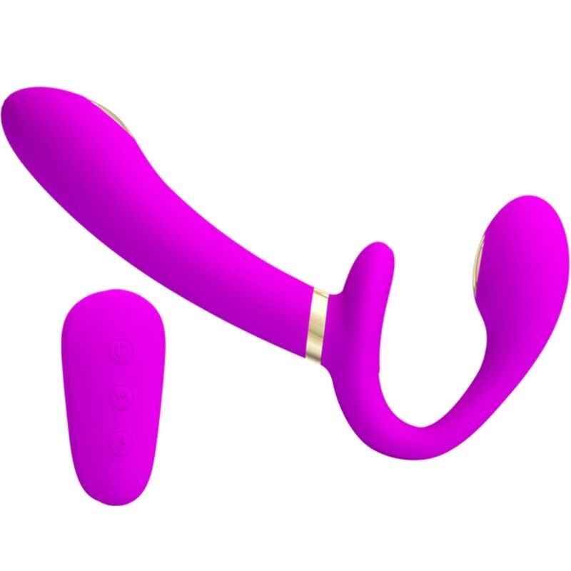 Alternative view of PRETTY LOVE - THUNDERBIRD DOUBLE STRAP-ON VIBRATOR REMOTE CONTROL PURPLE