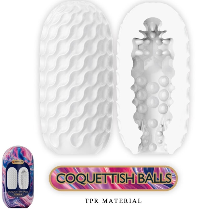 Alternative view of PRETTY LOVE - COQUETTISH BALLS SILICONE MALE MASTURBATOR WHITE