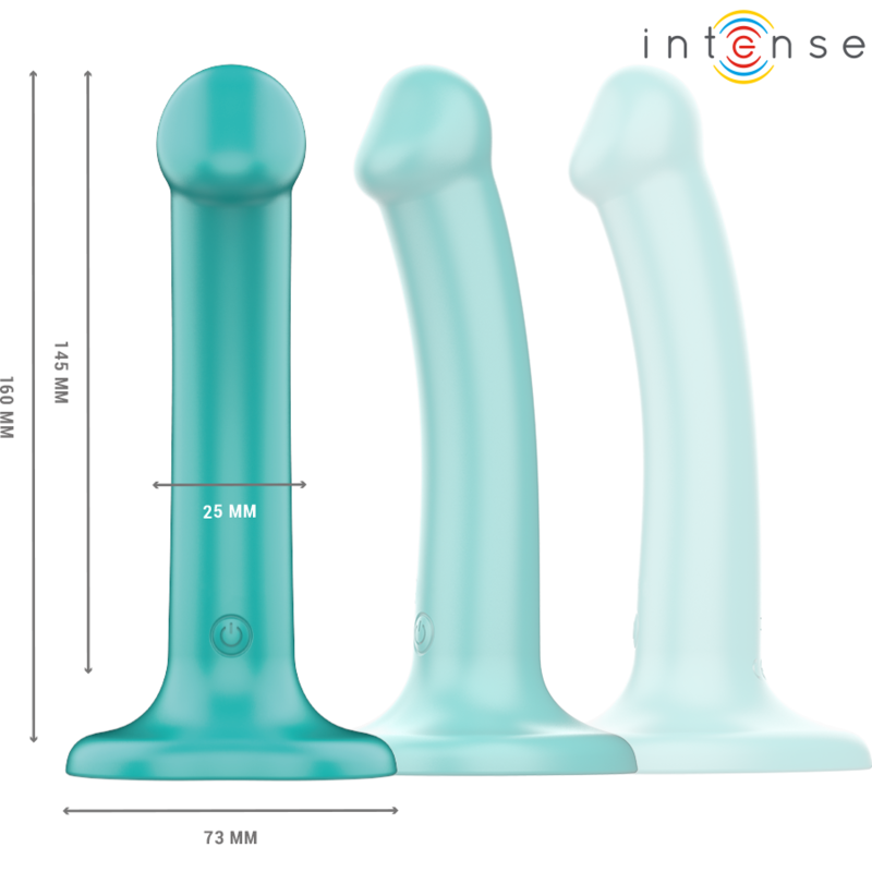 Alternative view of INTENSE - KATIE VIBRATOR WITH SUCTION CUP 10 VIBRATIONS BLUE REMOTE CONTROL
