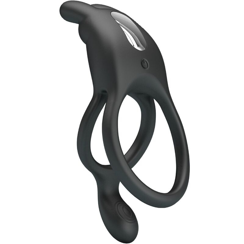 Alternative view of PRETTY LOVE - SETH DOUBLE VIBRATING RING RABBIT 7 VIBRATIONS BLACK