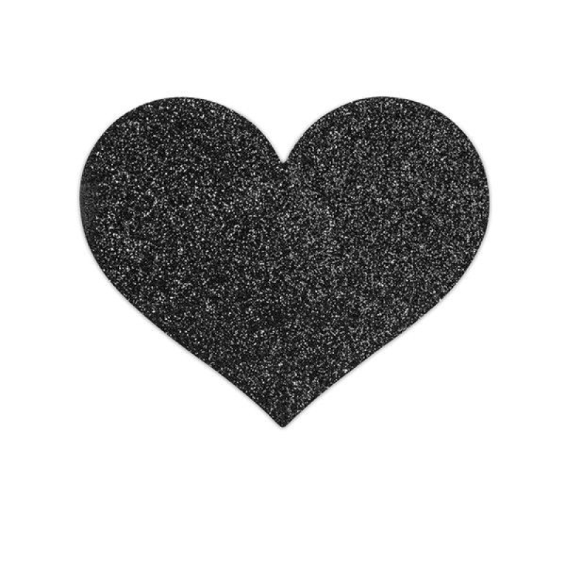 Alternative view of BIJOUX - INDISCRETS FLASH BLACK HEART NIPPLE CUTS
