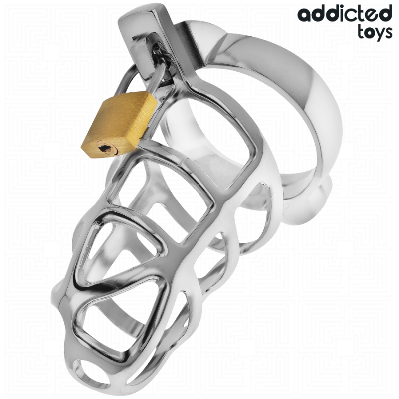 Alternative view of ADDICTED TOYS LOCKED - SILVER LOCK PENIS CAGE METAL SIZE M
