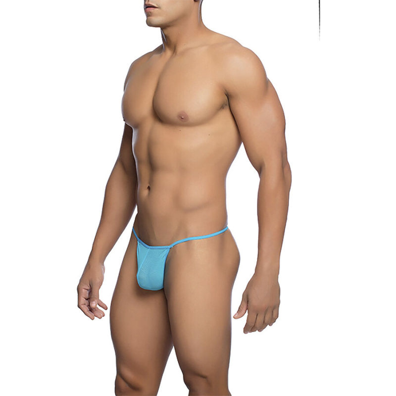 Alternative view of MOB - TRANSPARENT T-SHAPED THONG AQUA SIZE L/XL
