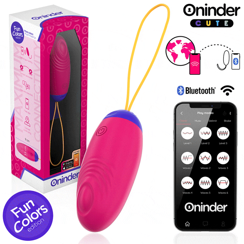 Alternative view of ONINDER CUTE - LOVE PLEASURE VIBRO-WAVE TAPPING SILICONE EGG - FREE GLOBAL APP