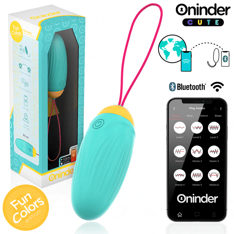 Alternative view of ONINDER CUTE - LOVE PLEASURE VIBRATING EGG - ROTATING SILICONE GEMS - FREE GLOBAL APP