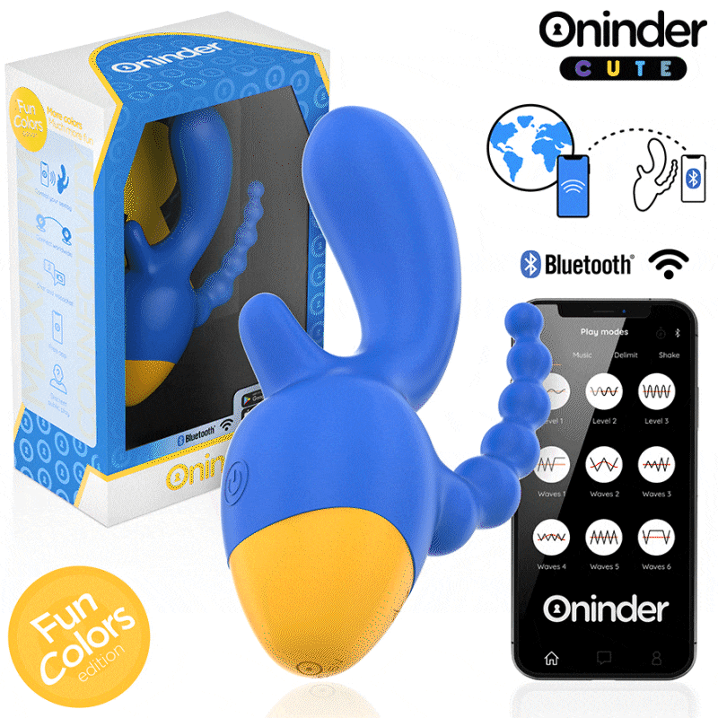 Alternative view of ONINDER CUTE - LOVE 3 SOME TRIPLE VIBRATOR - FREE WORLDWIDE APP