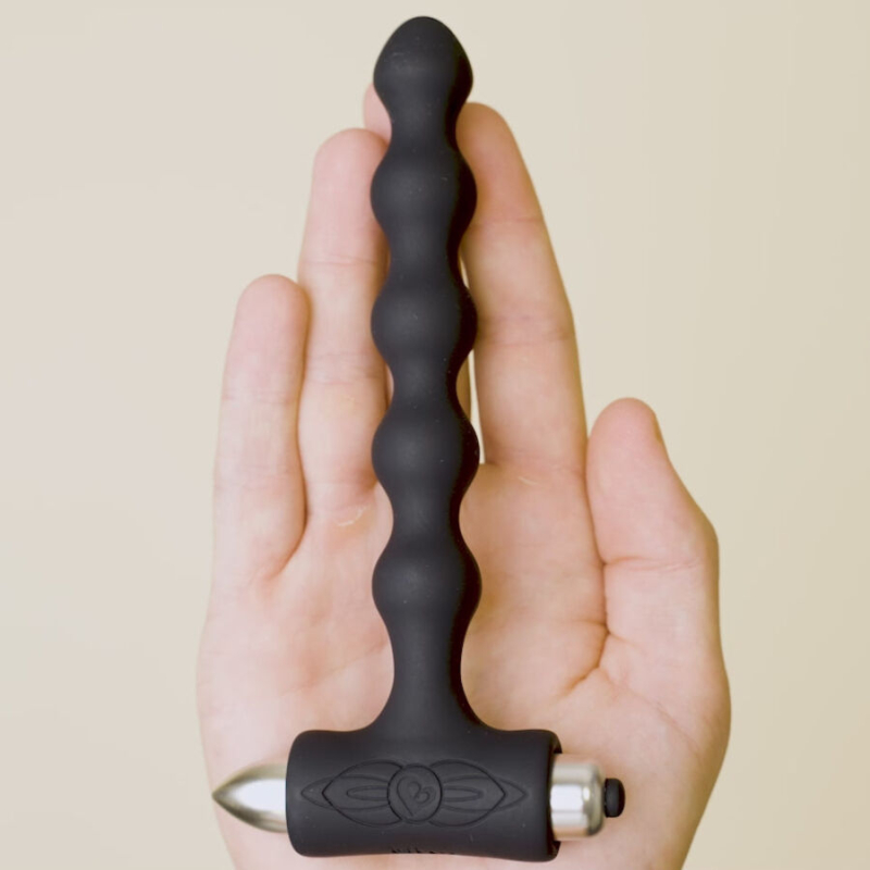 Alternative view of ROCKS- OFF - PETITE SENSATIONS PEARLS ANAL PLUG VIBRATOR BLACK