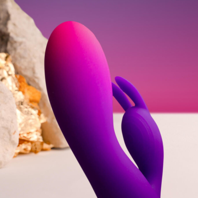 Alternative view of ROCKS- OFF - GLO- GIRL PURPLE RABBIT VIBRATOR