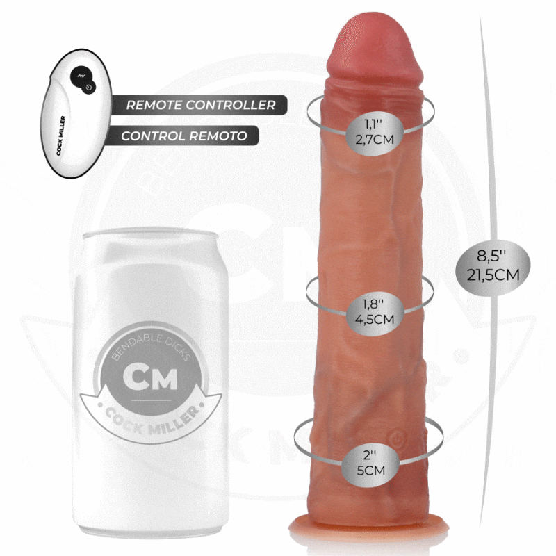Alternative view of COCK MILLER - HYPER-REALISTIC DILDO WITH SUCTION CUP AND THRUSTING WITH REMOTE CONTROL 21.5 CM