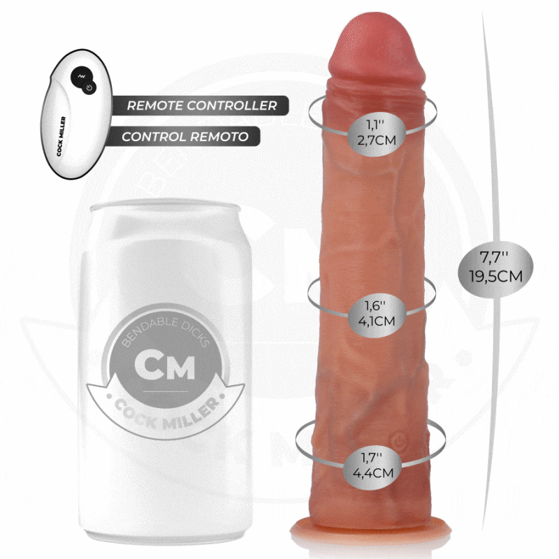 Alternative view of COCK MILLER - HYPER-REALISTIC DILDO WITH SUCTION CUP AND THRUSTING WITH REMOTE CONTROL 19.5 CM