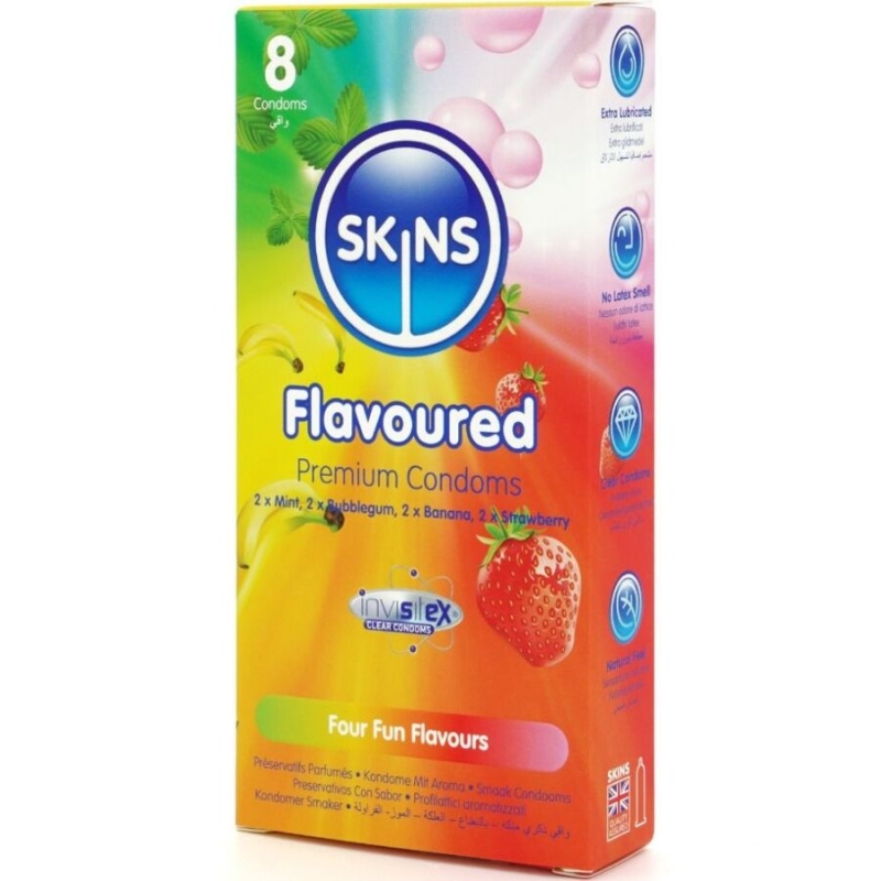 Alternative view of SKINS - MULTI FLAVORS PREMIUM CONDOMS PACK 8