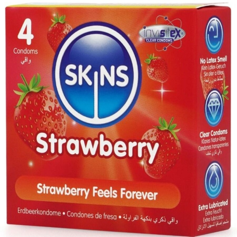 Alternative view of SKINS - STRAWBERRY PREMIUM CONDOMS PACK 4