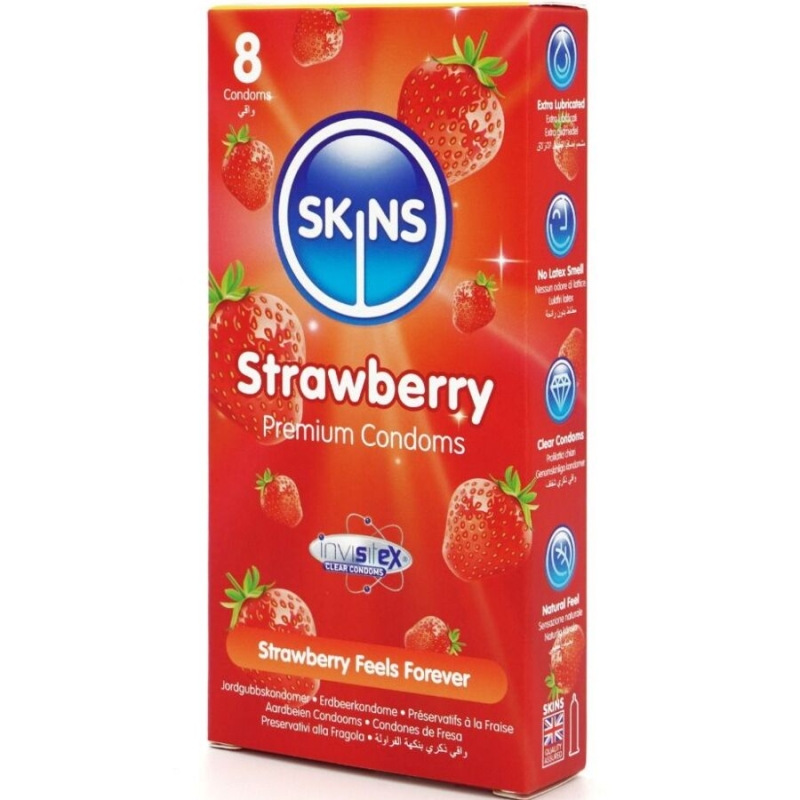Alternative view of SKINS - STRAWBERRY PREMIUM CONDOMS PACK 8