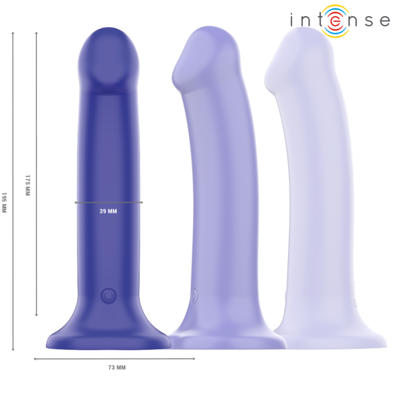 Alternative view of INTENSE - VICTORIA VIBRATOR WITH SUCTION CUP 10 VIBRATIONS DARK BLUE REMOTE CONTROL