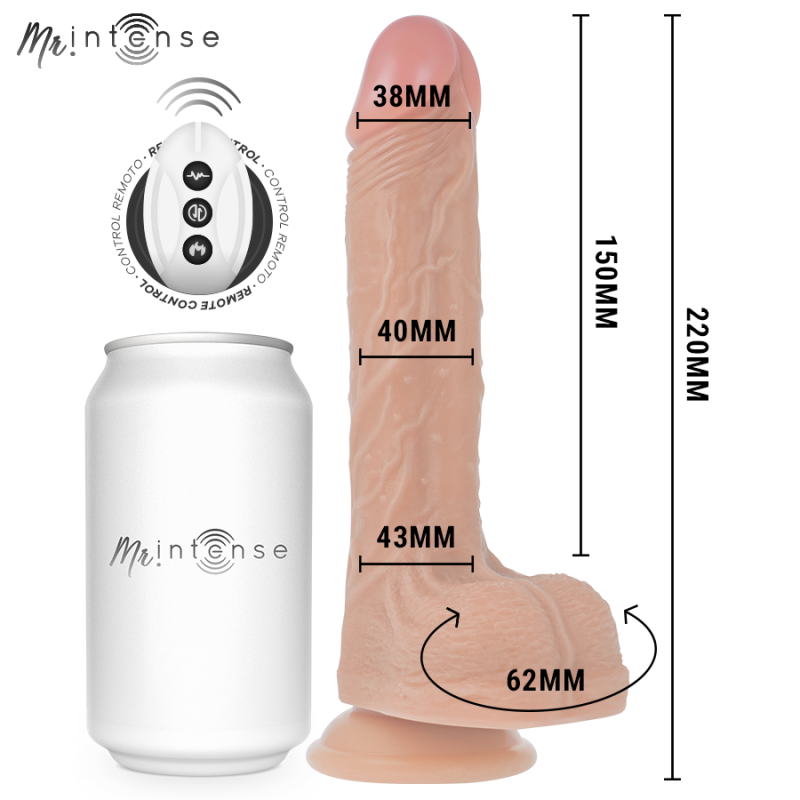 Alternative view of MR INTENSE - BALDWIN REALISTIC MULTIFUNCTIONAL WITH VIBRATION, UP AND DOWN REMOTE CONTROL, 22 CM - OR - 4 CM