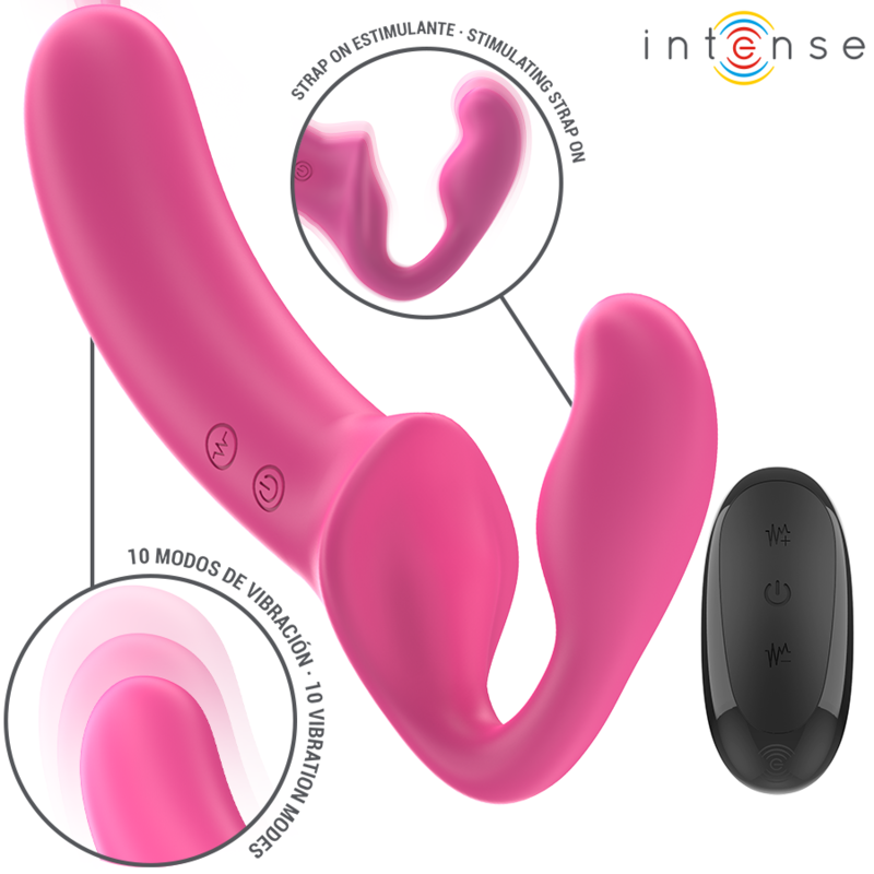 Alternative view of INTENSE - AMY DOUBLE VIBRATOR 20 CM PINK REMOTE CONTROL