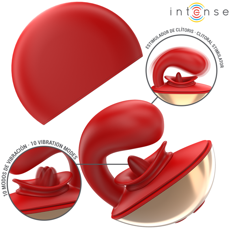 Alternative view of INTENSE - MARIAH VIBRATOR  STIMULATOR IN U SHAPE 10 VIBRATIONS RED
