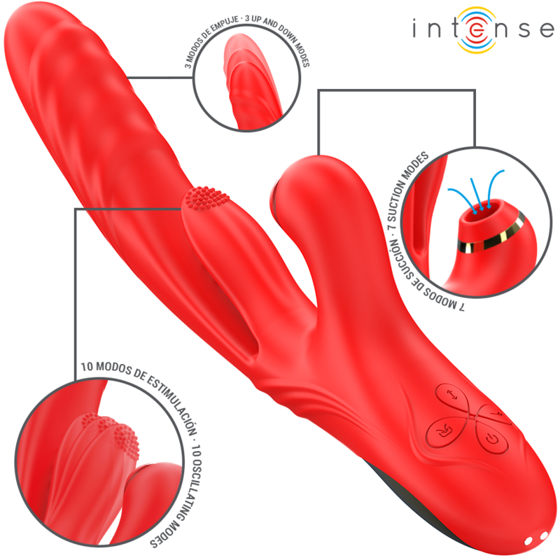 Alternative view of INTENSE - KAROL MULTIFUNCTION VIBRATOR THRUST  STIMULATION  STIMULATING WAVES RED