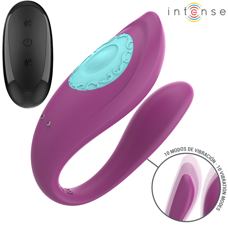 Alternative view of INTENSE - ANNIE U-SHAPED VIBRATOR AND STIMULATOR PURPLE REMOTE CONTROL