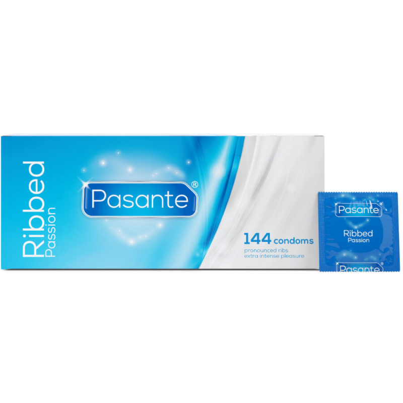 Alternative view of PASANTE - RIBBED PASSION CONDOMS BOX 144 UNITS