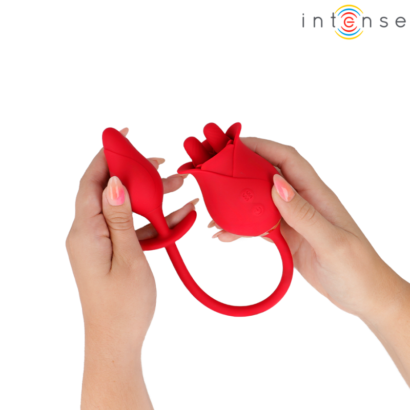 Alternative view of INTENSE - MELANIE DOUBLE CLITORIS STIMULATOR WITH ZIGZAG TONGUE