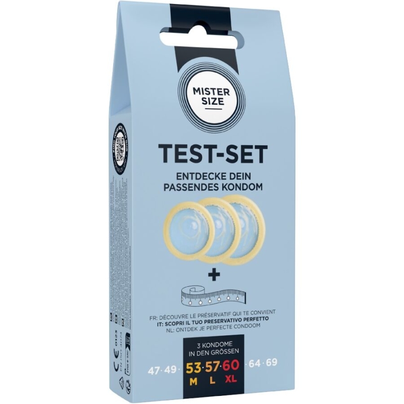 Alternative view of MISTER SIZE - TEST SET 3 DIFFERENT SIZED CONDOMS + MEASURING TAPE